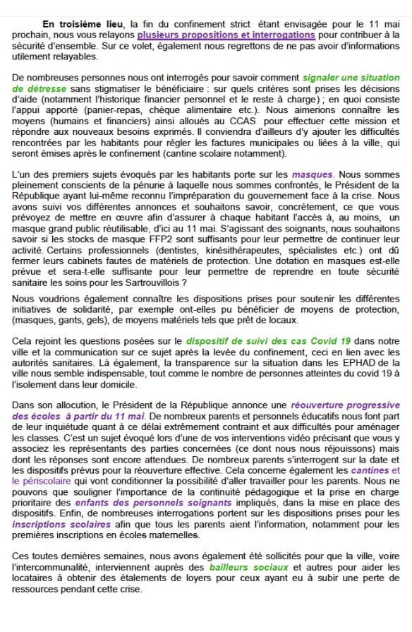 Lettre ouverte Confinement p2